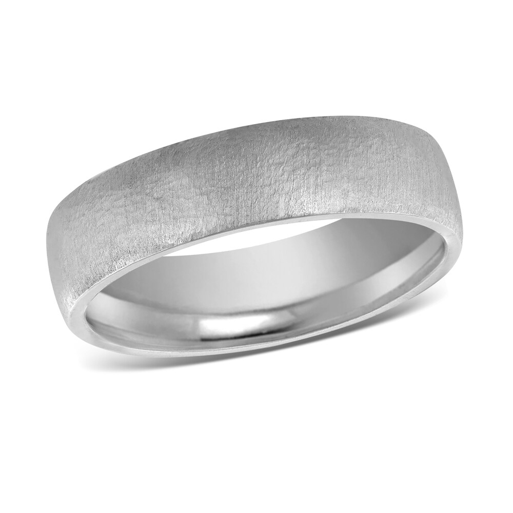 Men's Dome Wedding Band 14K White Gold 6mm 09CyAxHO