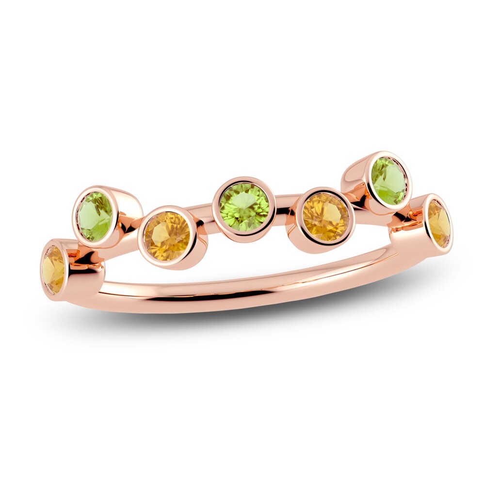 Juliette Maison Natural Citrine & Natural Peridot Ring 10K Rose Gold 0EQGcESn