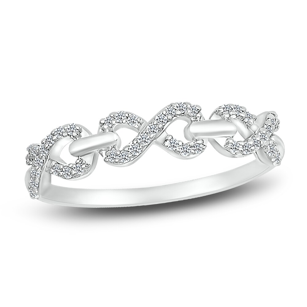 Diamond Infinity Ring 1/6 ct tw Round 14K White Gold 0Ls5Hh8h