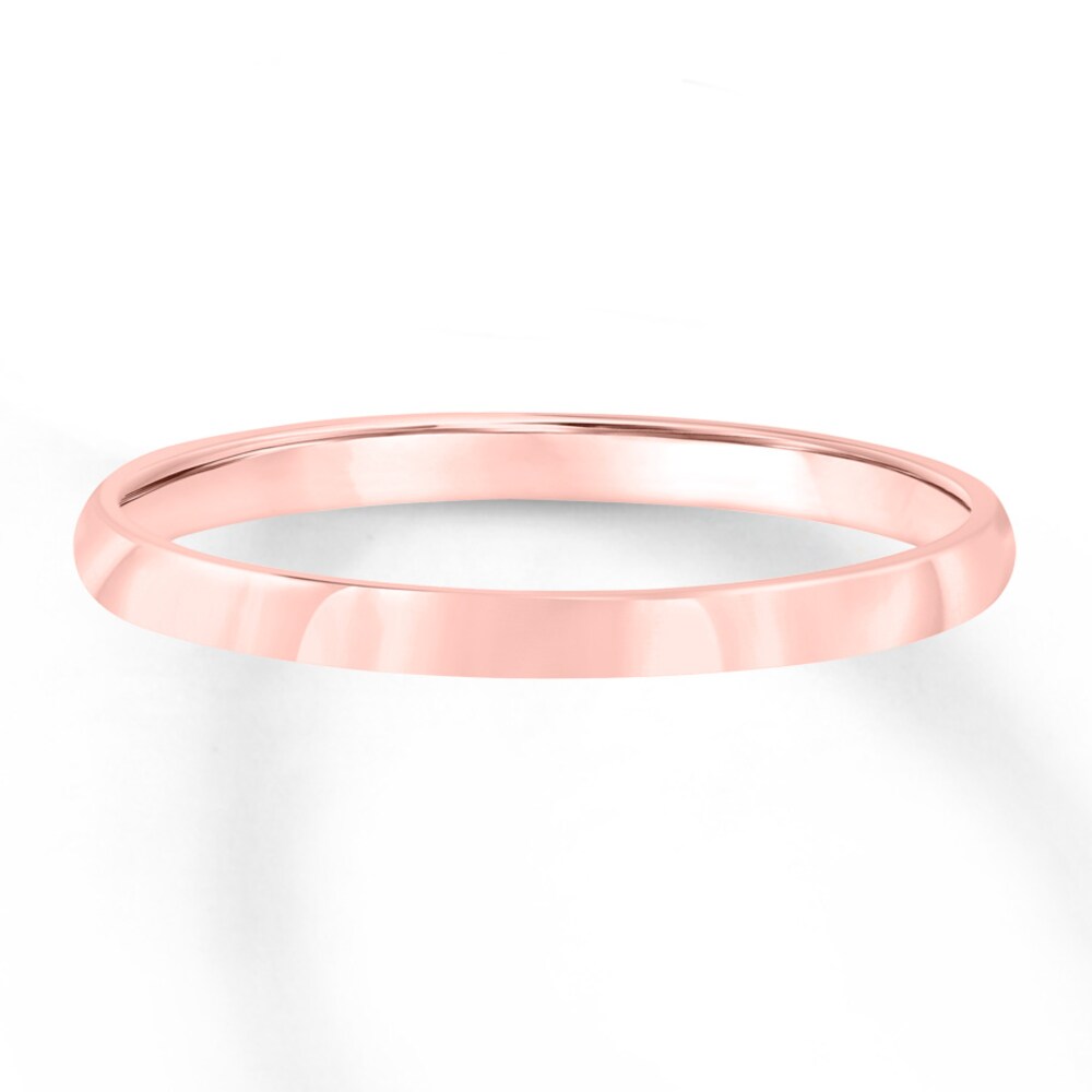 Wedding Band 18K Rose Gold 2mm 0TJUFHvy