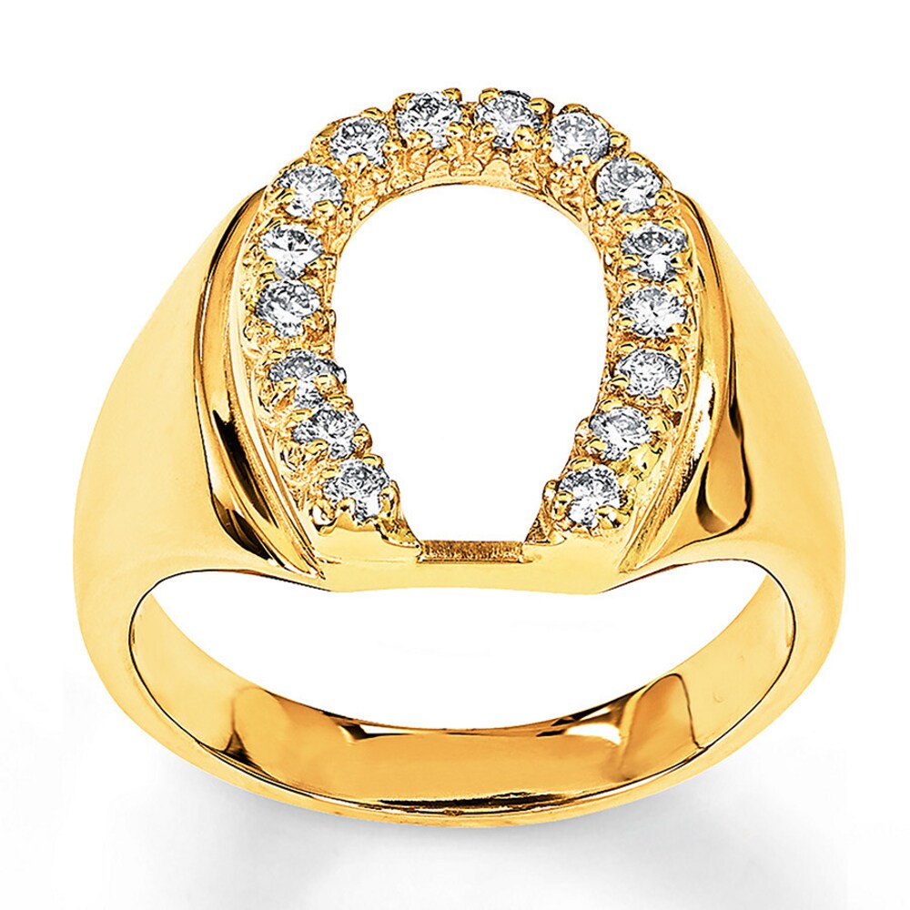 Men's Horseshoe Ring 3/8 ct tw Diamonds 14K Yellow Gold 0YuRRjGJ