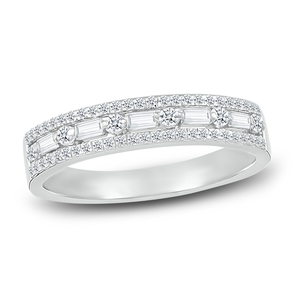 Diamond Stackable Ring 3/8 ct tw Baguette/Round 10K White Gold 0etEzXpZ