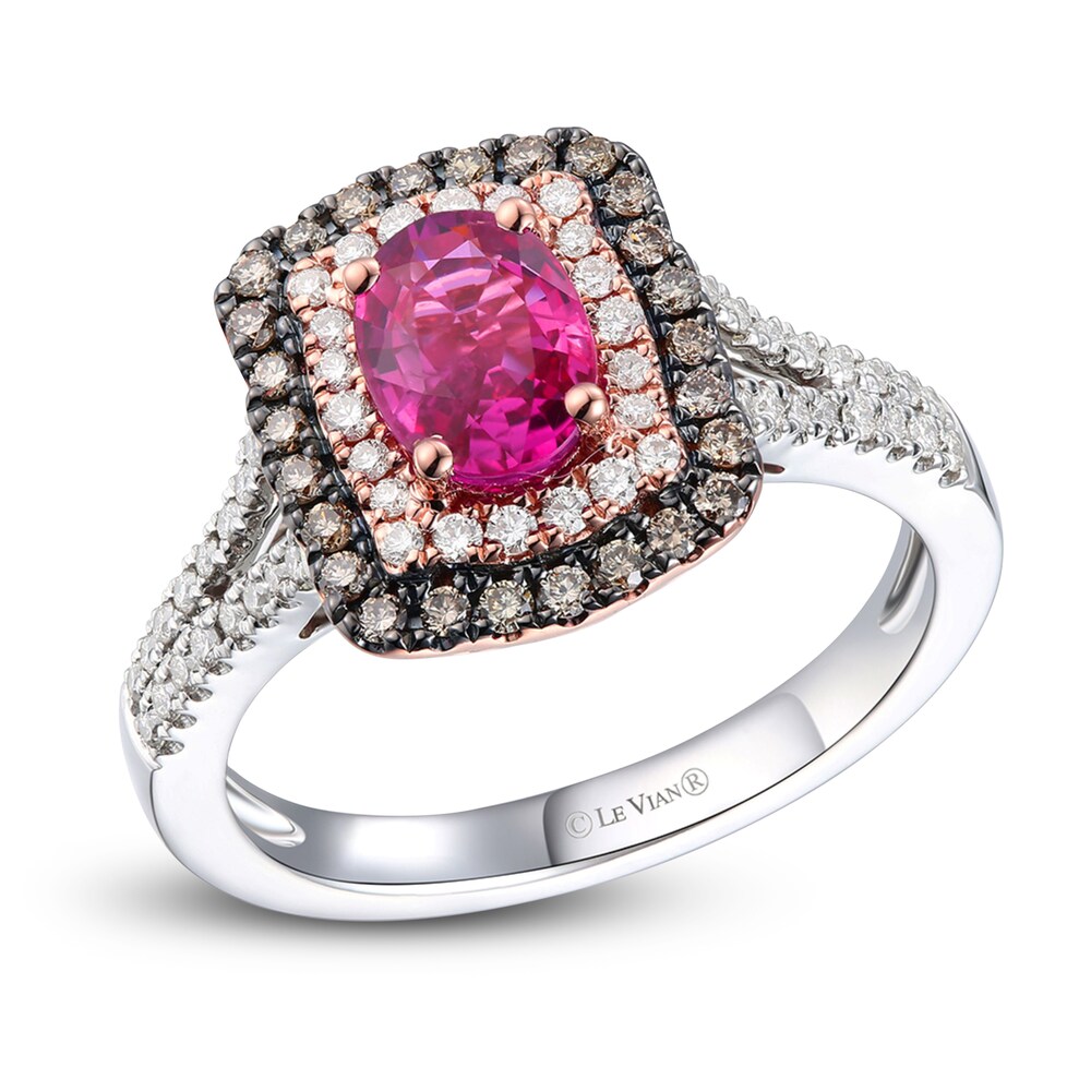 Le Vian Natural Ruby Ring 1/2 ct tw Diamonds 14K Strawberry Gold/Platinum 0oSgF1WG