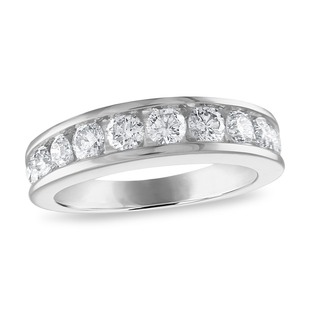 Diamond Wedding Band 1-1/5 ct tw Round 14K White Gold 0uI1wbDI