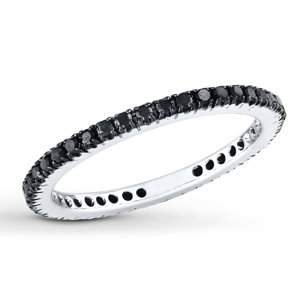 Black Diamond Eternity Ring 3/8 ct tw Round 14K White Gold 1G6T1QLZ