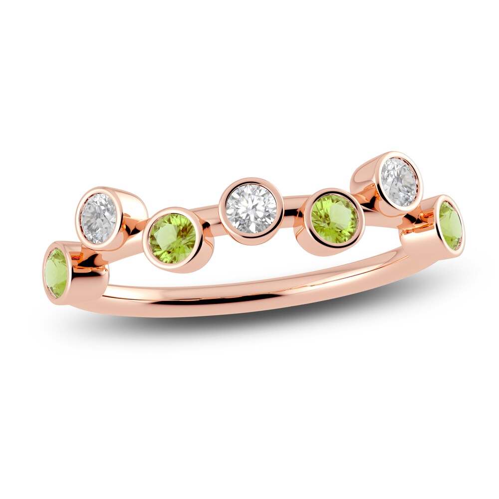 Juliette Maison Natural Peridot & Natural White Sapphire Ring 10K Rose Gold 1N1r7xUO