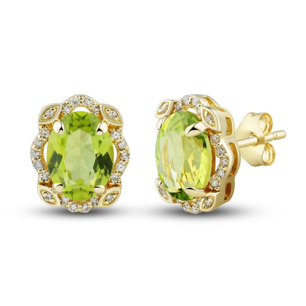 Natural Peridot Ring, Earring & Necklace Set 1/3 ct tw Emerald 10K Yellow Gold 1ejccTzc