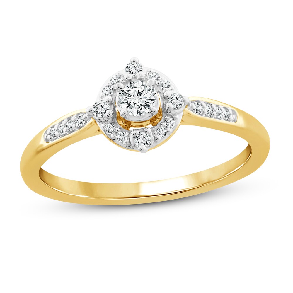 Diamond Promise Ring 1/5 ct tw Round 10K Yellow Gold 1fDPurcg