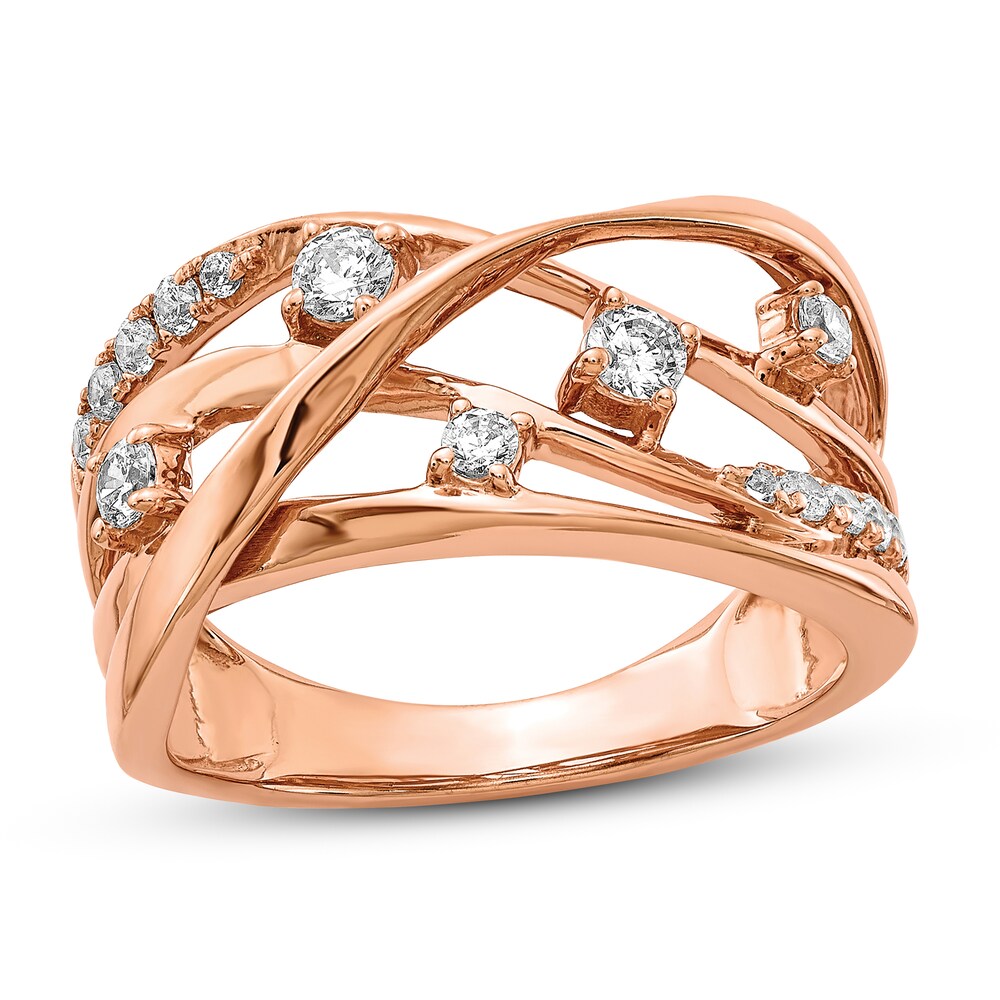 Diamond Ring 1/2 ct tw Round 14K Rose Gold 1iEOIjyM