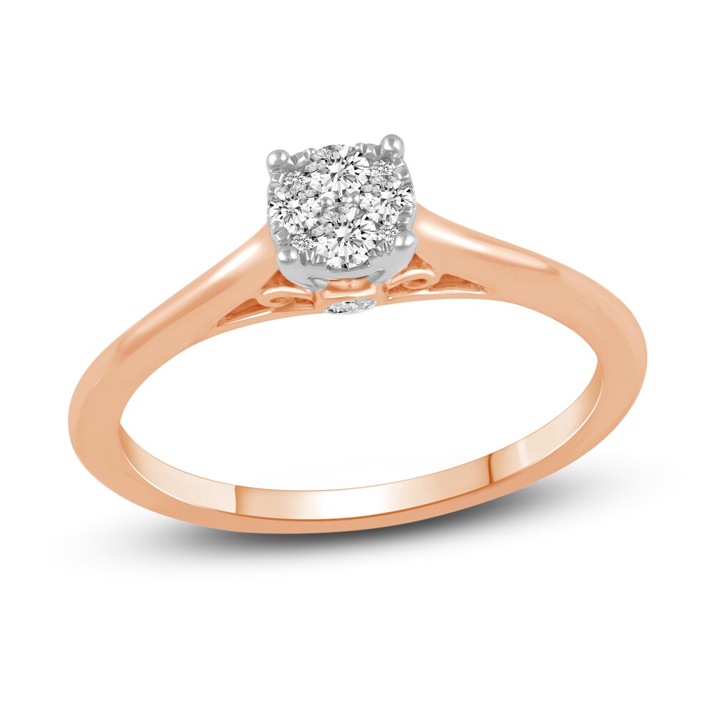Diamond Engagement Ring 1/5 ct tw Round 14K Rose Gold 1vx0cMab
