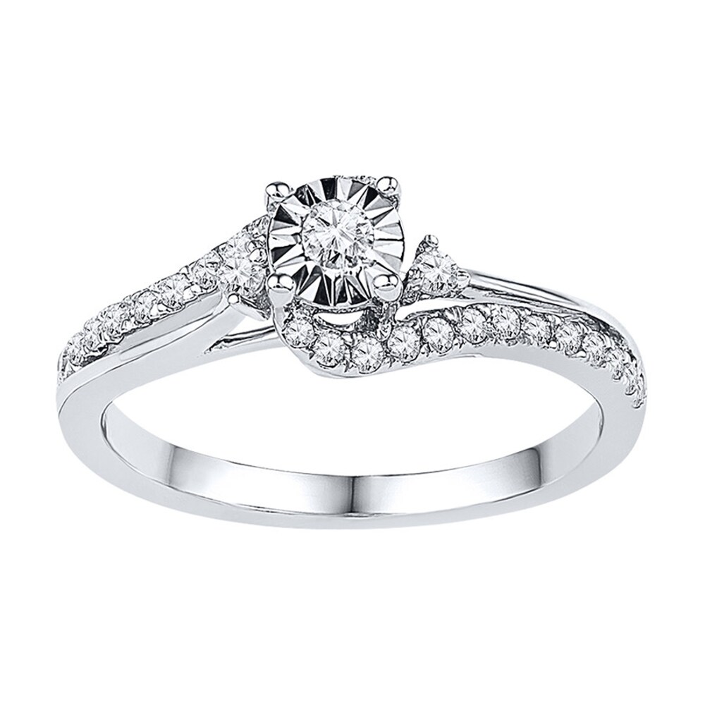 Diamond Promise Ring 1/4 ct tw Round-cut Sterling Silver 1zovHWhB