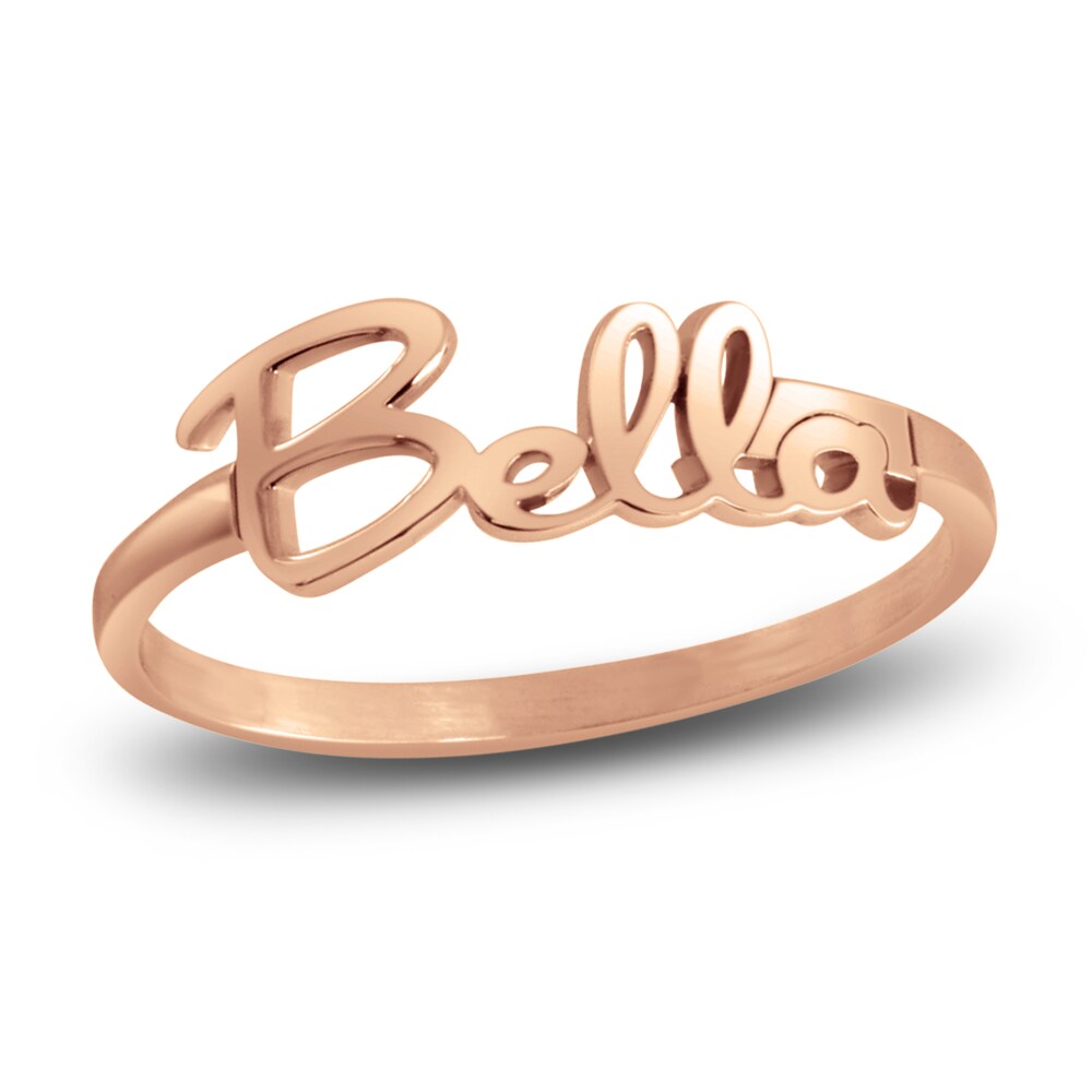 High-Polish Personalized Name Ring Sterling Silver/24K Rose Gold-Plating 2BaACK4C