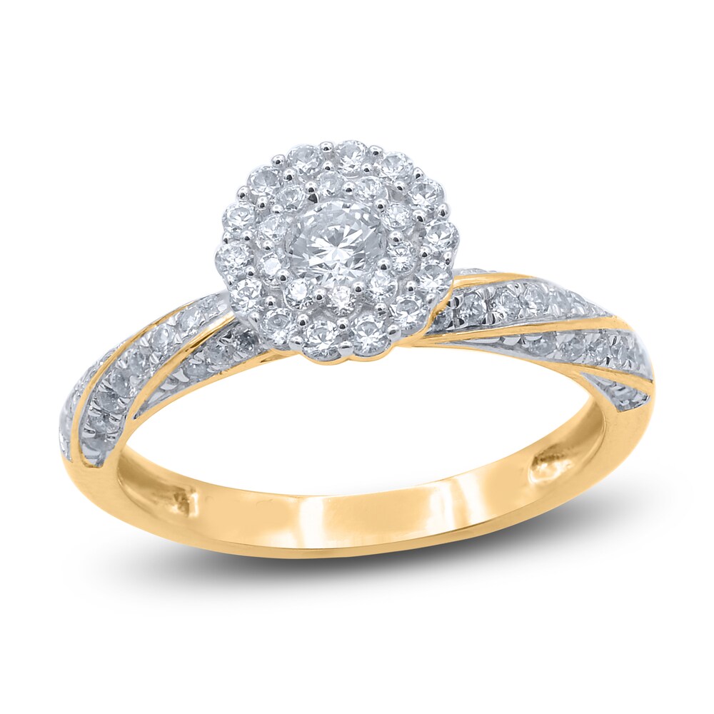 Diamond Ring 3/4 ct tw Round 14K Yellow Gold 2DUfl7Ve