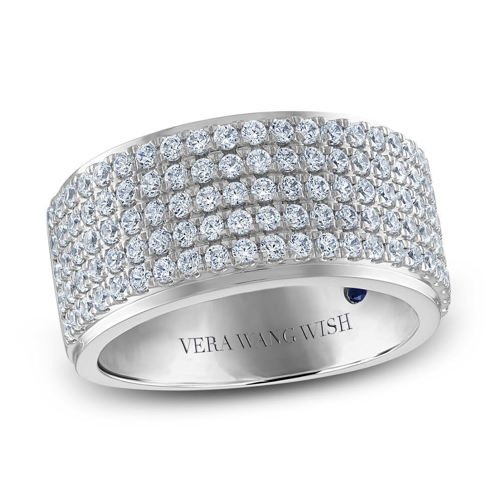 Vera Wang WISH Men's Diamond Wedding Band 1-1/2 ct tw Round 14K White Gold 2OR20vbI