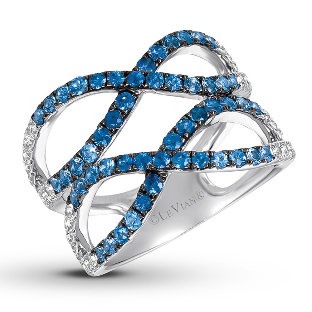 Le Vian Denim Ombre Ring White Sapphires 14K Vanilla Gold 2ZcdmH2D