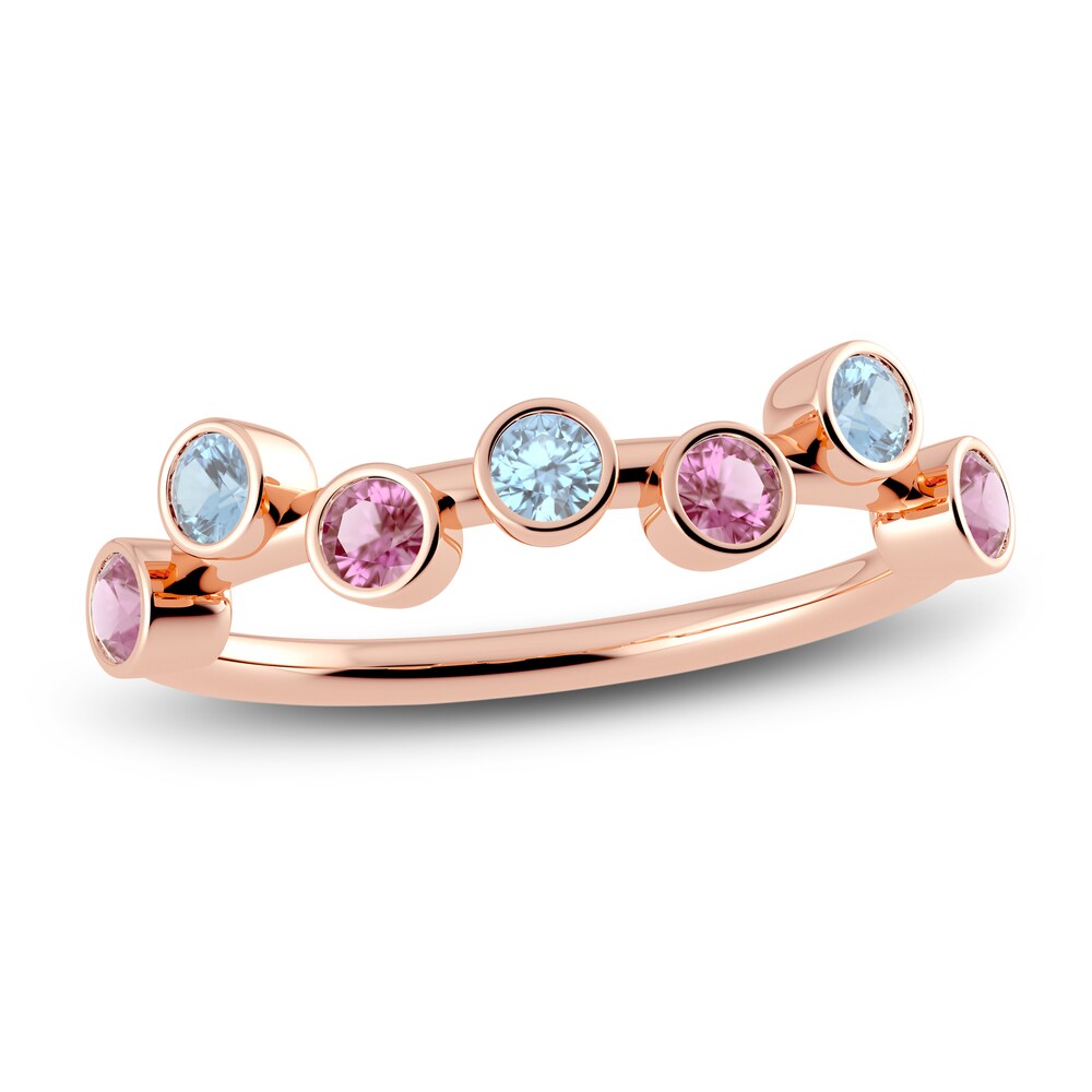 Juliette Maison Natural Aquamarine & Natural Pink Tourmaline Ring 10K Rose Gold 2faFf9oQ