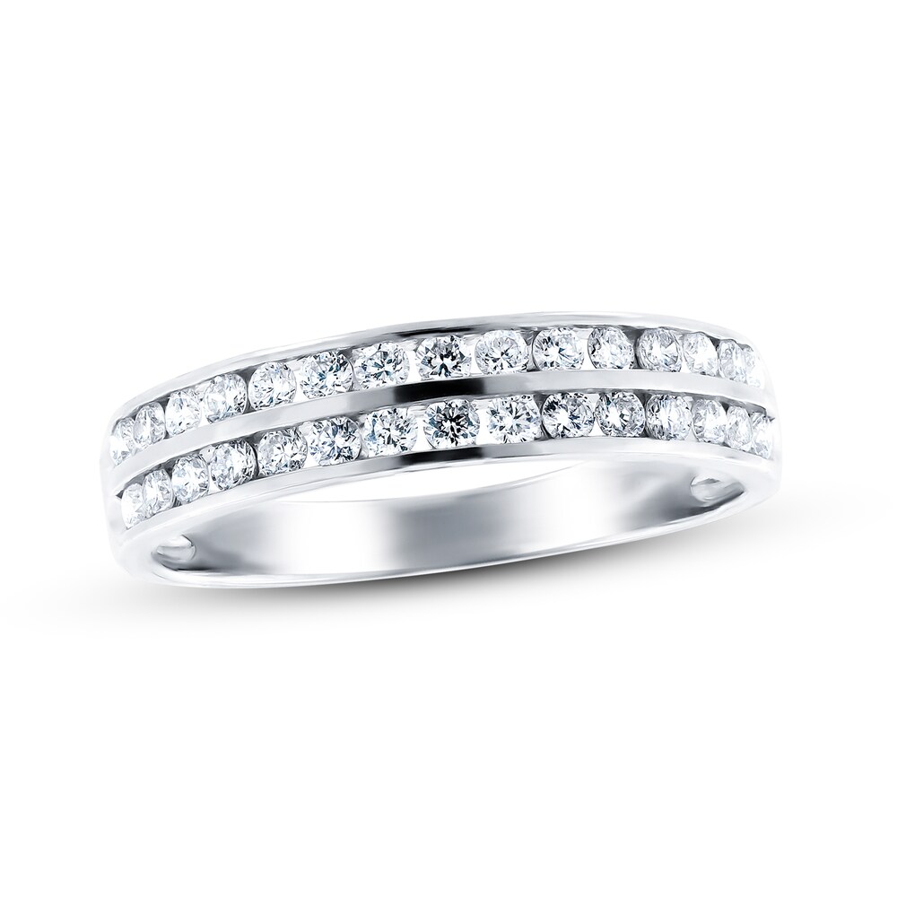 Diamond Anniversary Ring 1/2 ct tw Round 14K White Gold 2g2R4nat