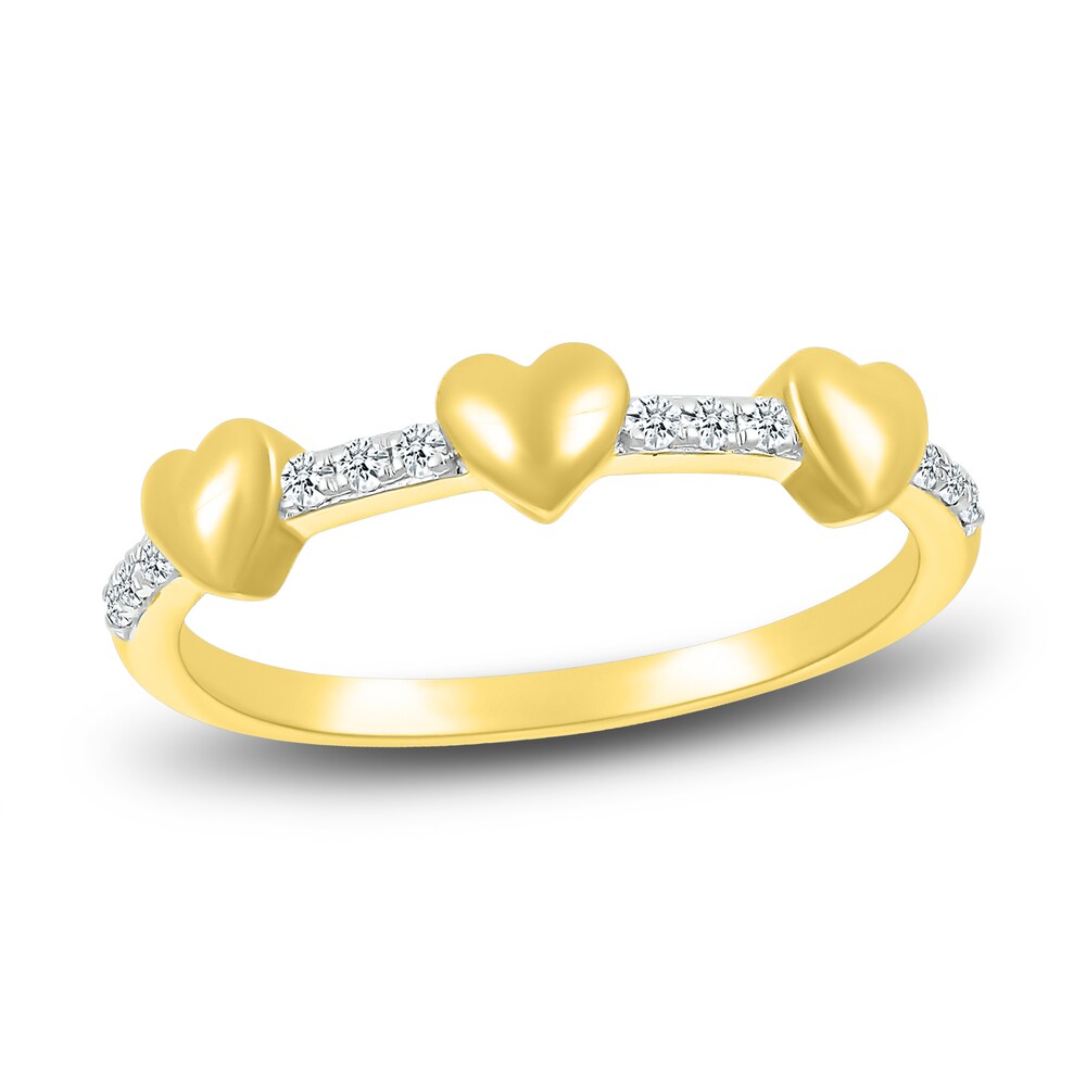 Diamond Heart Ring 1/15 ct tw Round 10K Yellow Gold 2hfxZl30