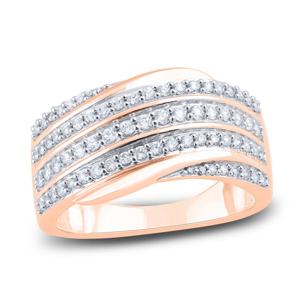 Diamond Wave Anniversary Band 1/2 ct tw Round 14K Rose Gold 2kVJHeOQ