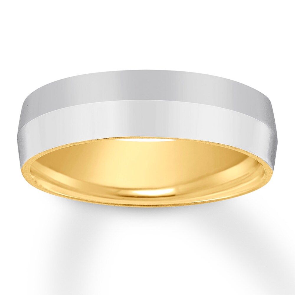 Wedding Band 14K Two-Tone Gold 6mm 2mD2HMU0