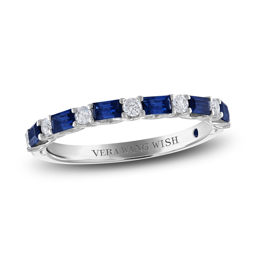 Vera Wang WISH Diamond & Blue Sapphire Ring 1/5 ct tw Round 14K White Gold 2uBNIgdk
