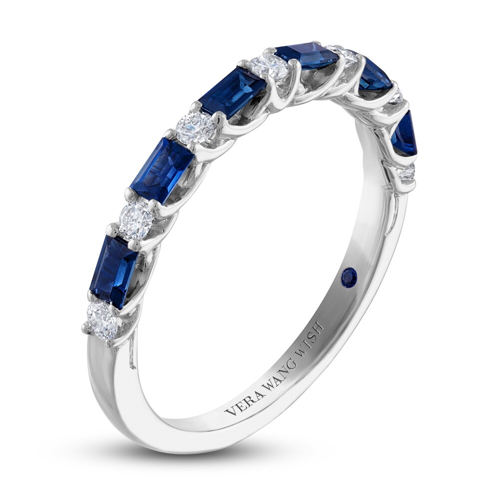 Vera Wang WISH Diamond & Blue Sapphire Ring 1/5 ct tw Round 14K White Gold 2uBNIgdk