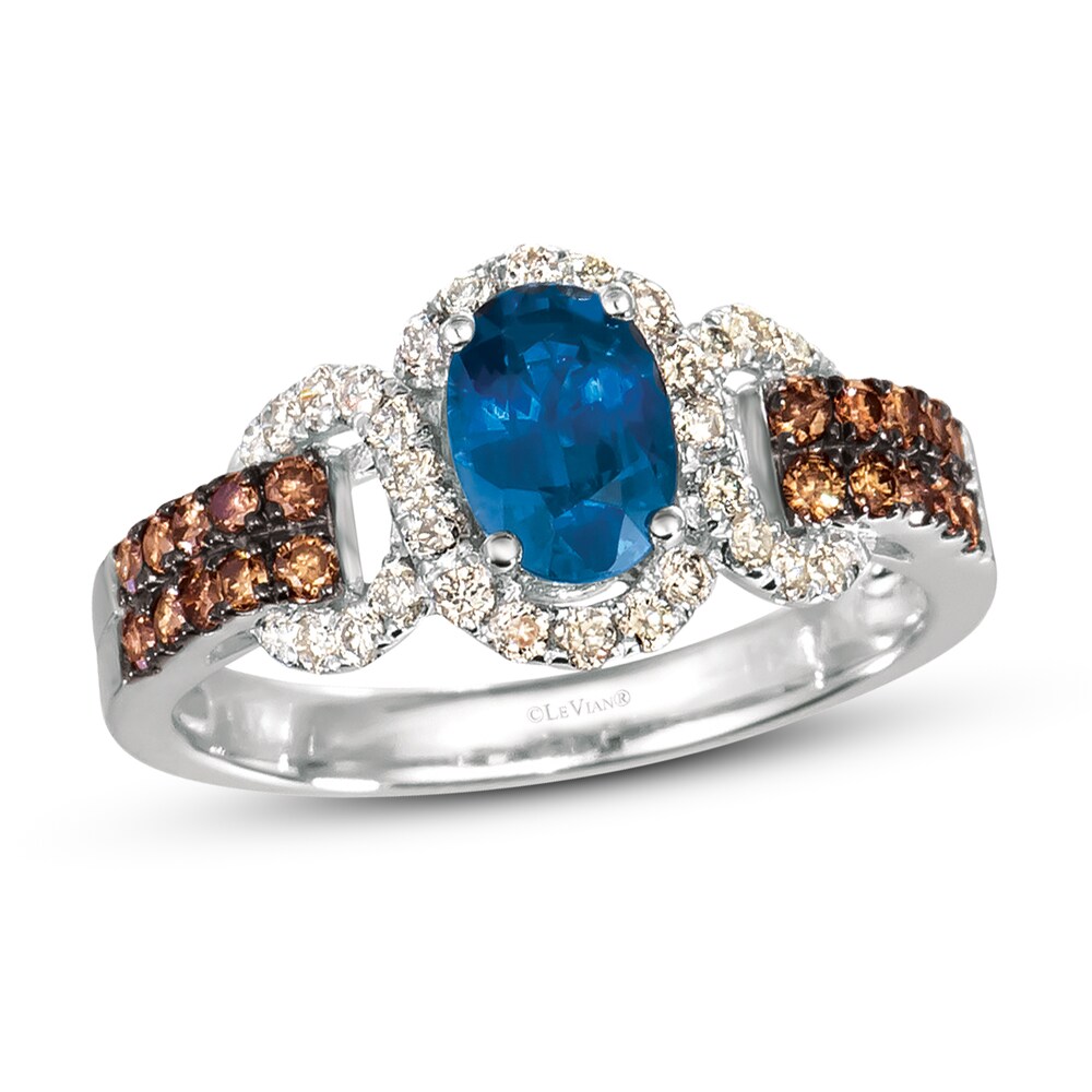 Le Vian Natural Blue Sapphire Ring 1/2 ct tw Diamonds 14K Vanilla Gold 2zNSWJ6S