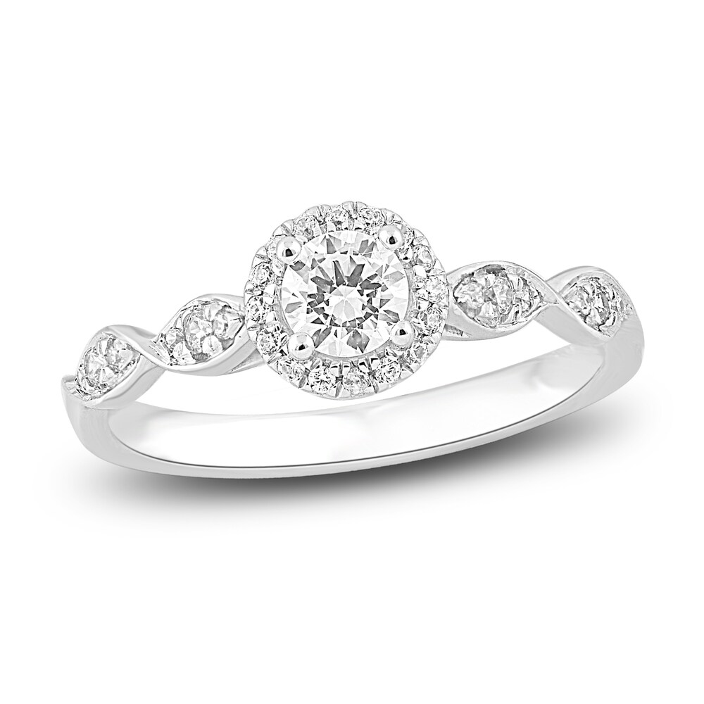 Diamond Ring 1/3 ct tw Round 14K White Gold/Rhodium 3EaCgl6E