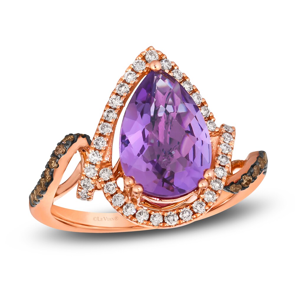 Le Vian Natural Amethyst Ring 3/8 ct tw Diamonds 14K Strawberry Gold 3GPX4mGT