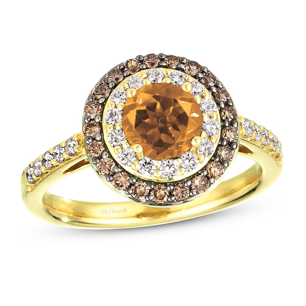 Le Vian Natural Citrine Ring 5/8 ct tw Diamonds 14K Honey Gold 3KeRTYzY