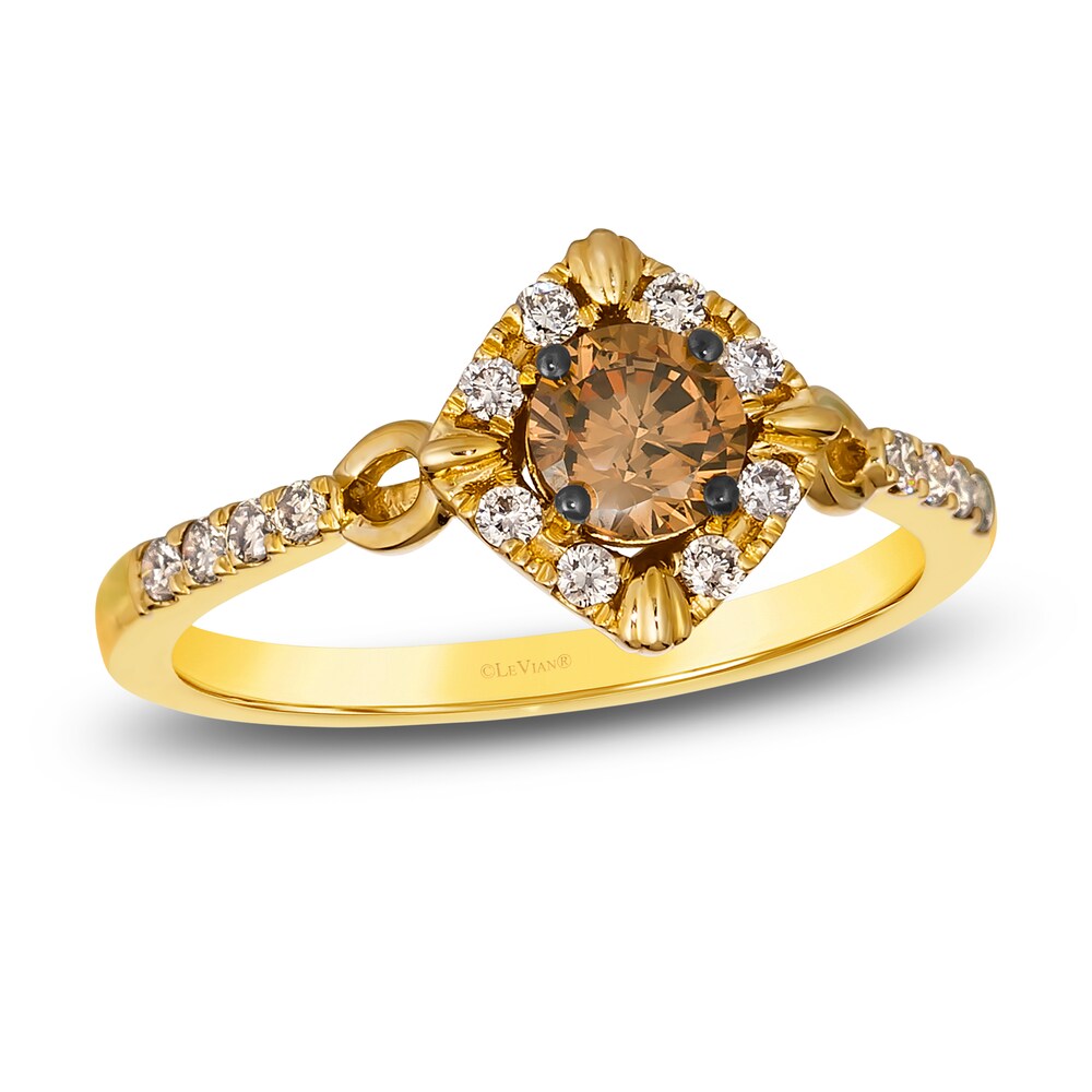 Le Vian Diamond Ring 5/8 ct tw Round 14K Honey Gold 3Pk13SqW