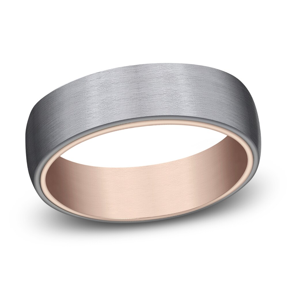 Wedding Band Black Tantalum/14K Rose Gold 6.5mm 3Q3f58dN