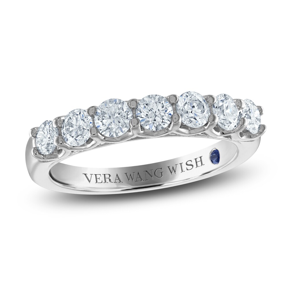 Vera Wang WISH Diamond Wedding Band 1 ct tw Round 18K White Gold 3ax5azJu