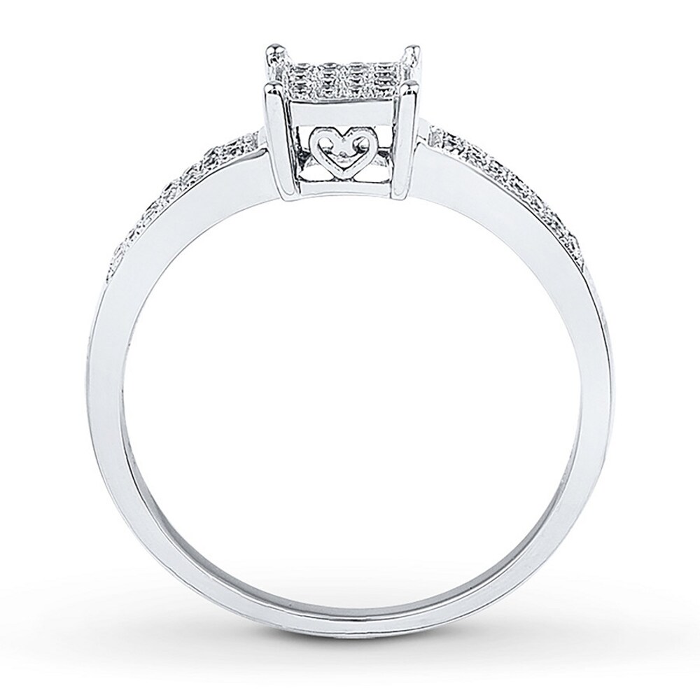 Diamond Ring 1/6 ct tw Round-cut Sterling Silver 3ciB2oW4