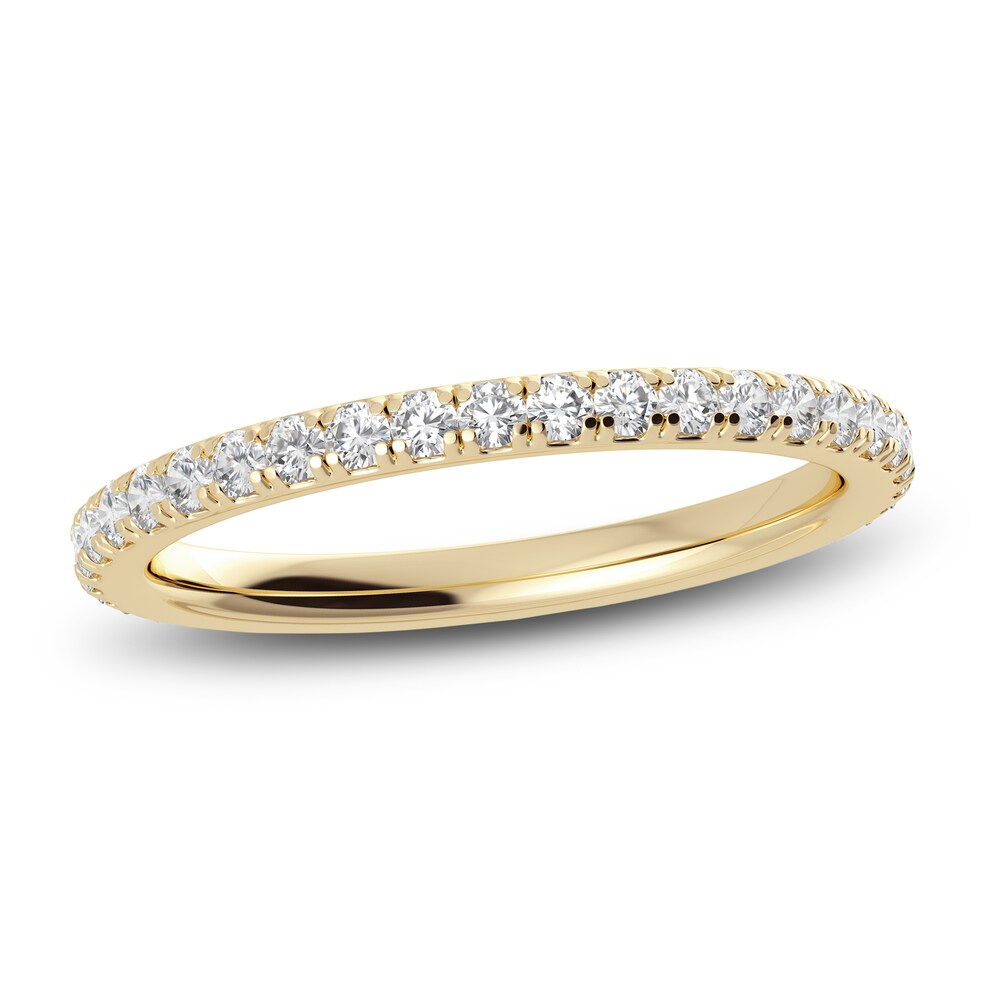 Juliette Maison Natural White Sapphire Eternity Ring 10K Yellow Gold 3tZLu1Pz [3tZLu1Pz]