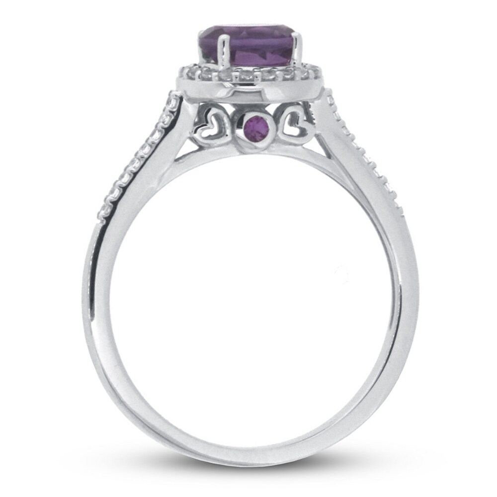 Amethyst & White Topaz Ring 10K White Gold 4DYWEMaB