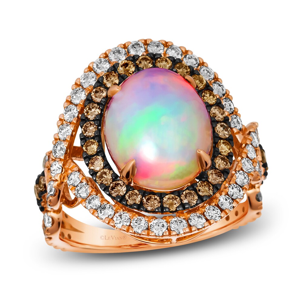 Le Vian Natural Opal Ring 1-1/2 ct tw Diamonds Round 14K Strawberry Gold 4NvOxcv9