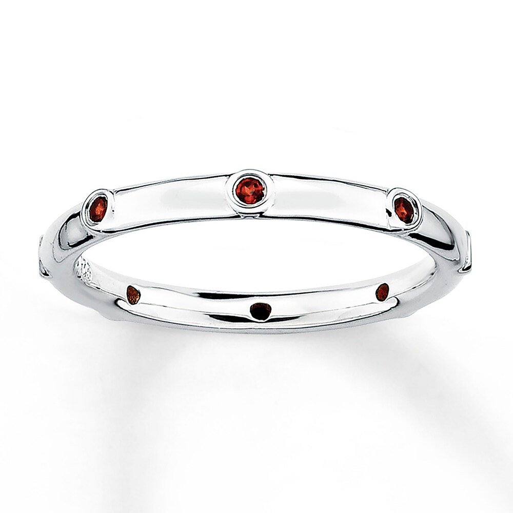 Stackable Garnet Ring Sterling Silver 4O9LBpX8