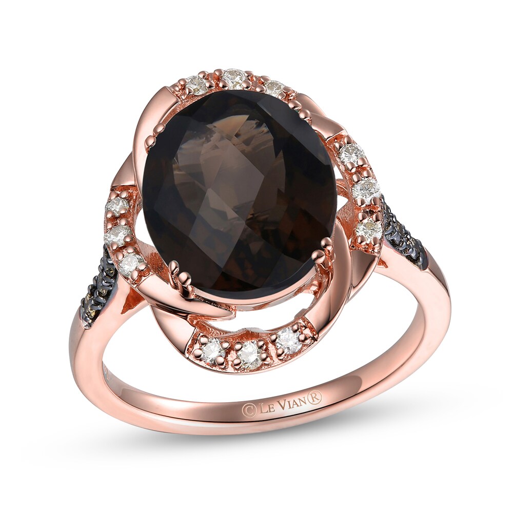 Le Vian Natural Smoky Quartz Ring 1/5 ct tw Diamonds 14K Strawberry Gold 4WVdDyBH