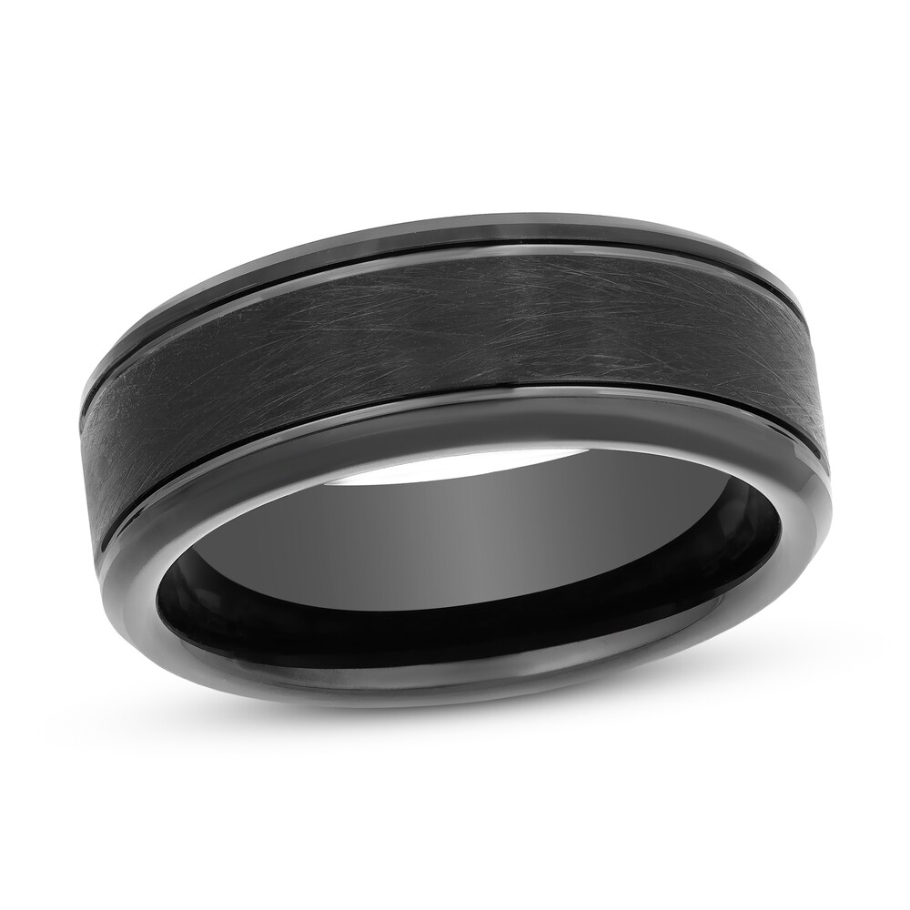 8mm Wedding Band Black Tungsten Carbide 4XjE4BvN