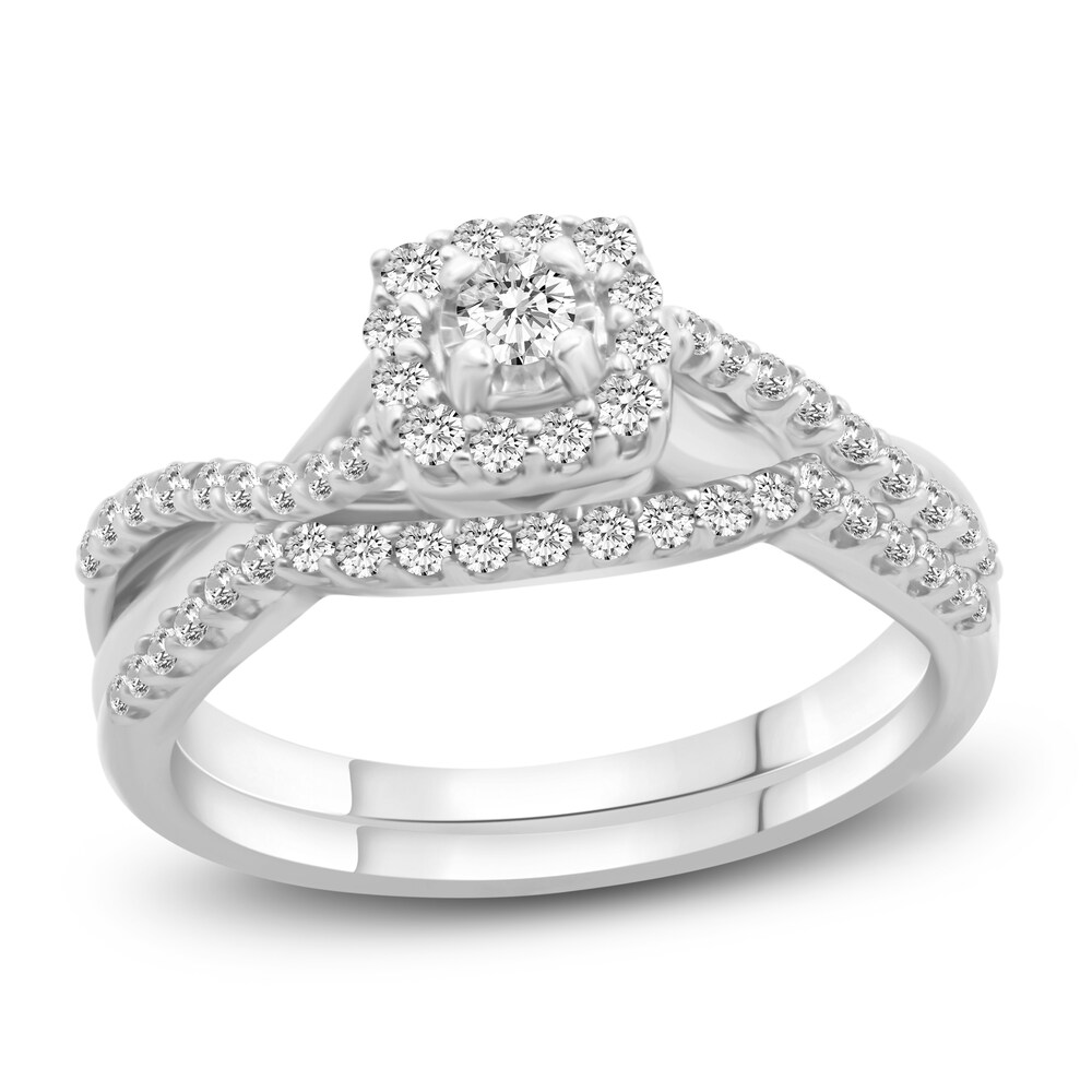 Diamond Bridal Set 3/8 ct tw Round 10K White Gold 4azK9IQP