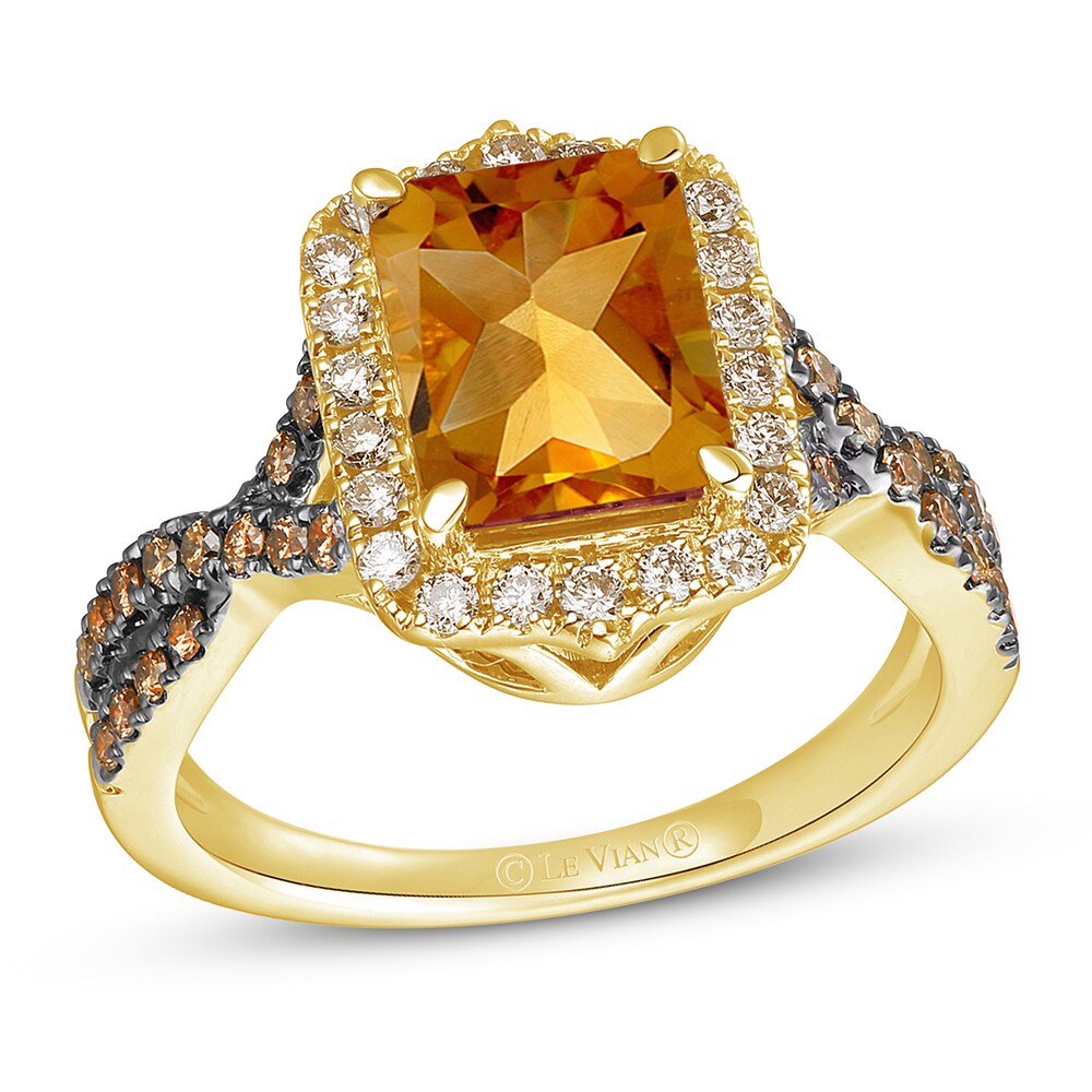 Le Vian Natural Citrine Ring 1/2 ct tw Diamonds 14K Honey Gold 4mEhxZf1