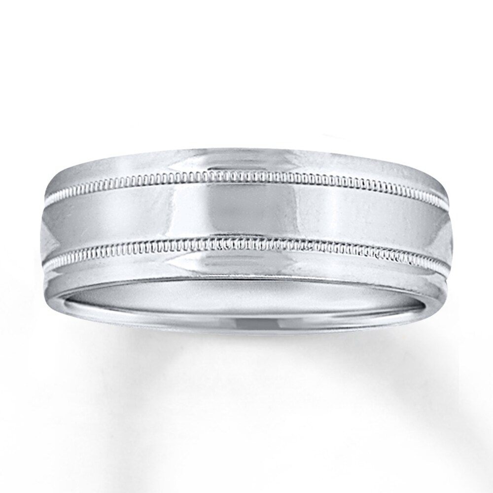 Wedding Band 14K White Gold 7mm 4rEFGXjn