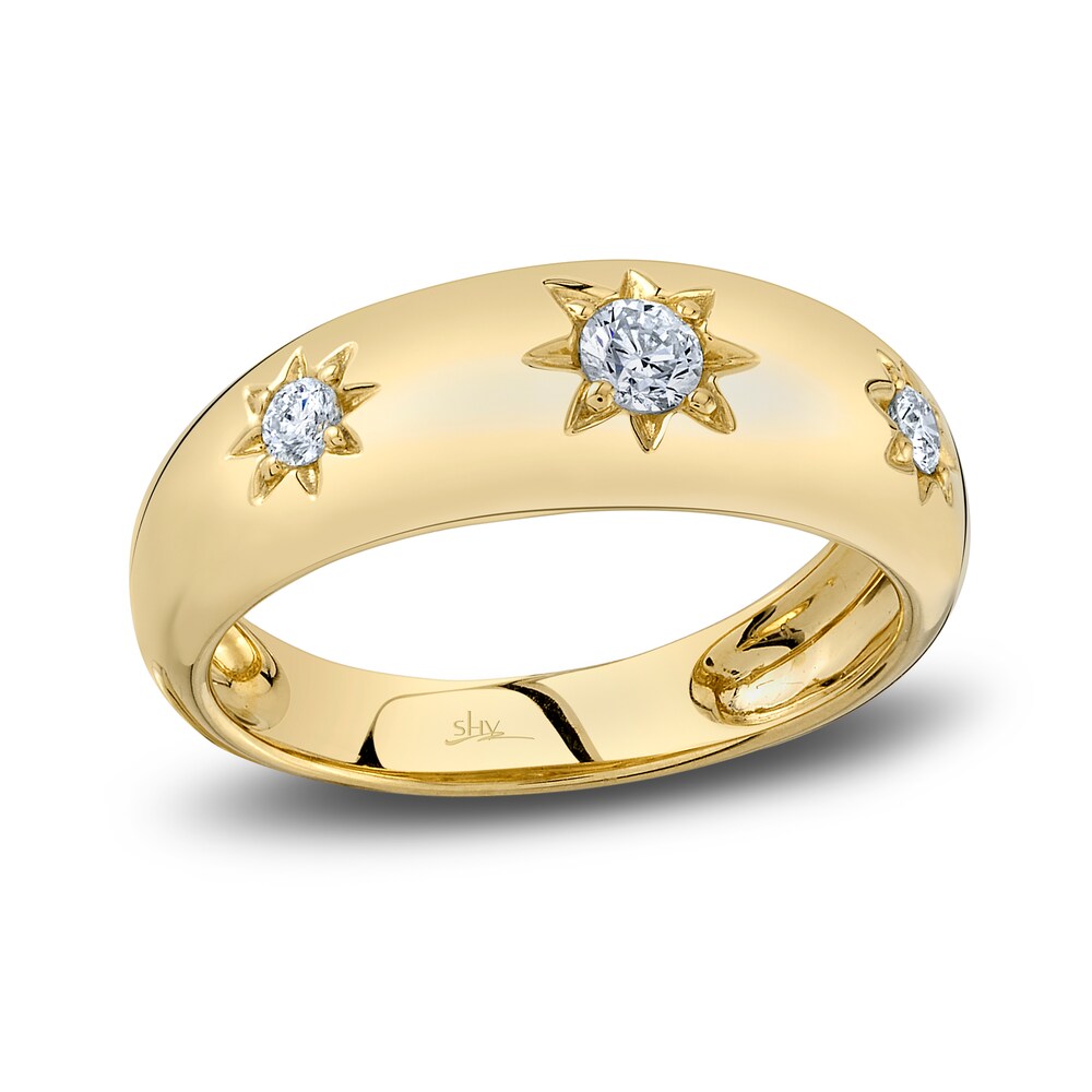 Shy Creation Diamond Star Ring 1/5 ct tw Round 14K Yellow Gold SC55023016 4reUqIsr