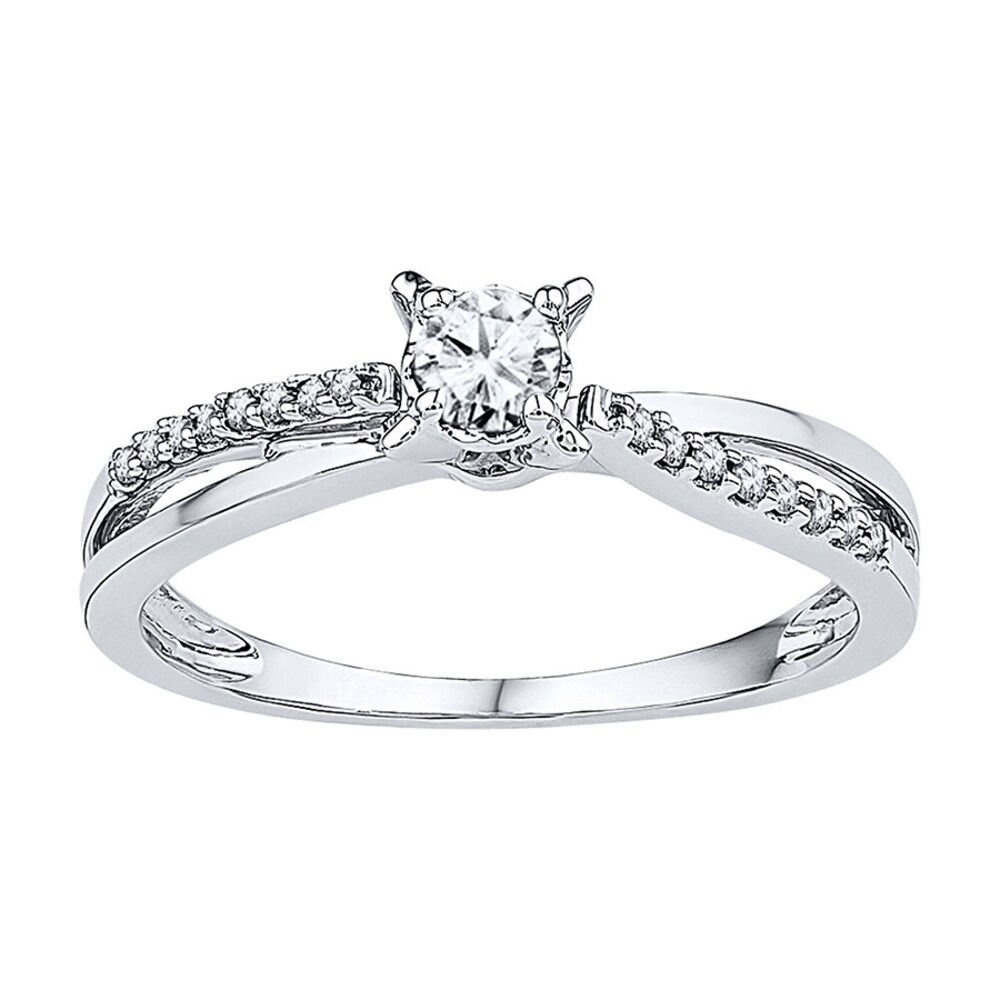Diamond Promise Ring 1/4 ct tw Round-cut 10K White Gold 4xm5VW1E