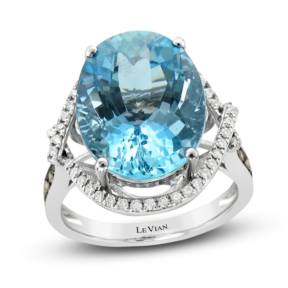 Le Vian Natural Aquamarine Ring 1/2 ct tw Diamonds 18K Vanilla Gold 4zRqgqZg