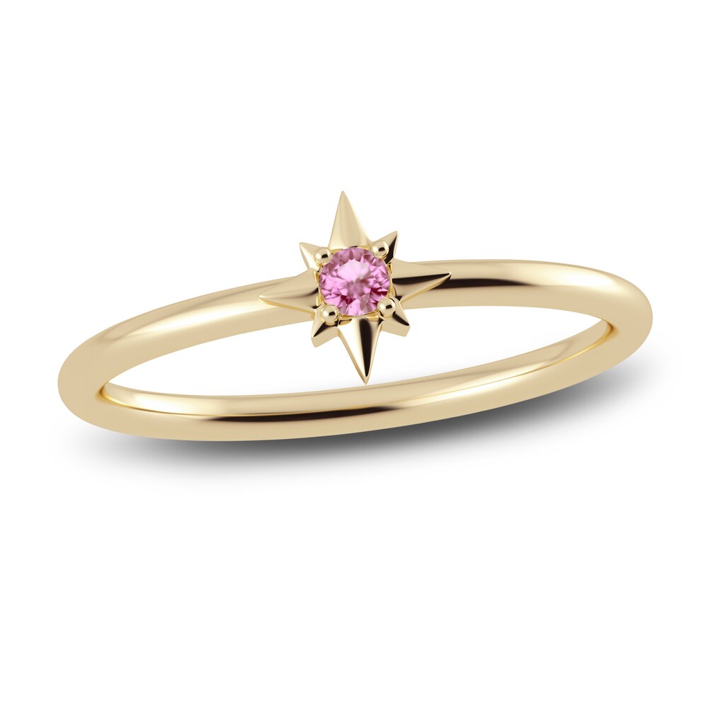 Juliette Maison Natural Pink Tourmaline Starburst Ring 10K Yellow Gold 50LAFxp6
