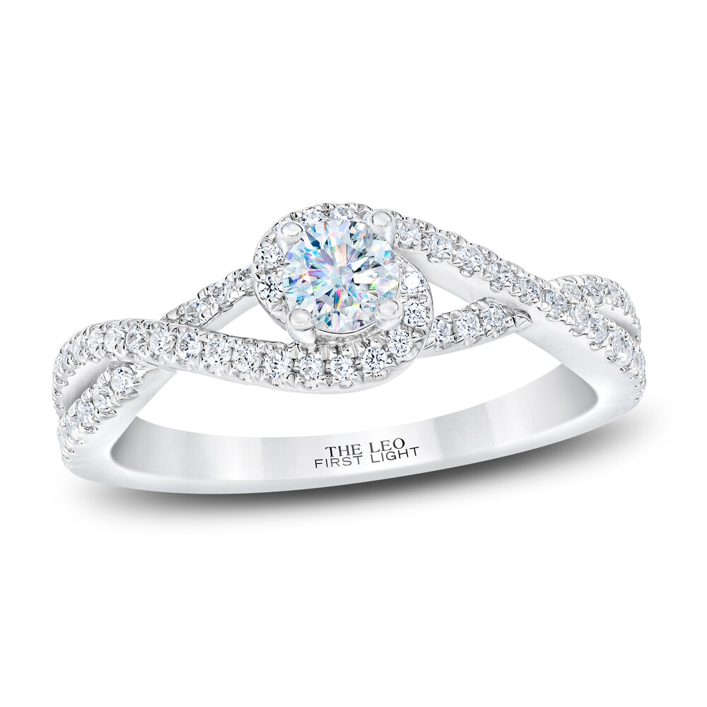 THE LEO First Light Diamond Ring 1/2 ct tw Round 14K White Gold 54vtwjcC