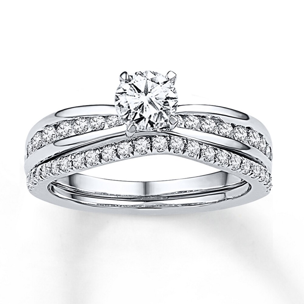 Diamond Bridal Set 7/8 ct tw Round-cut 14K White Gold 552kbbTe