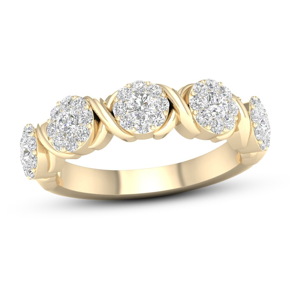 Diamond Anniversary Ring 3/4 ct tw 14K Yellow Gold 5BGXCuMY